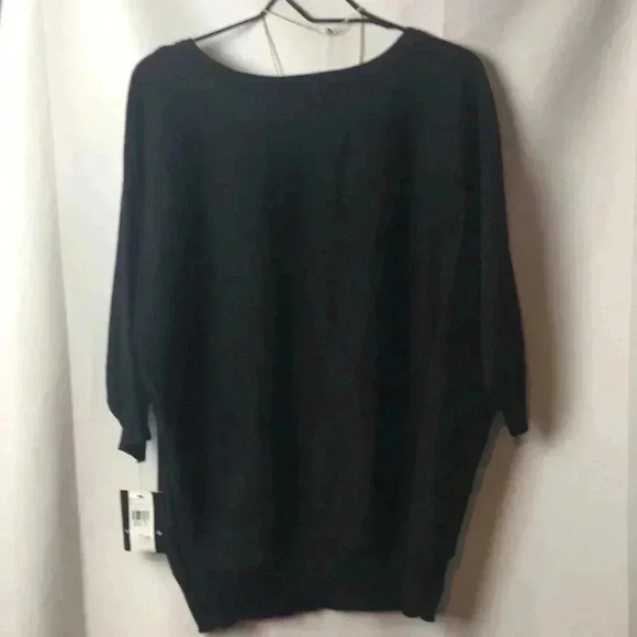 NWT SZ 1X BLACK SWEATER Soft DRESSY TO CASUAL SEE DESCRIPT BELOW NECKLACE - Picture 9 of 13